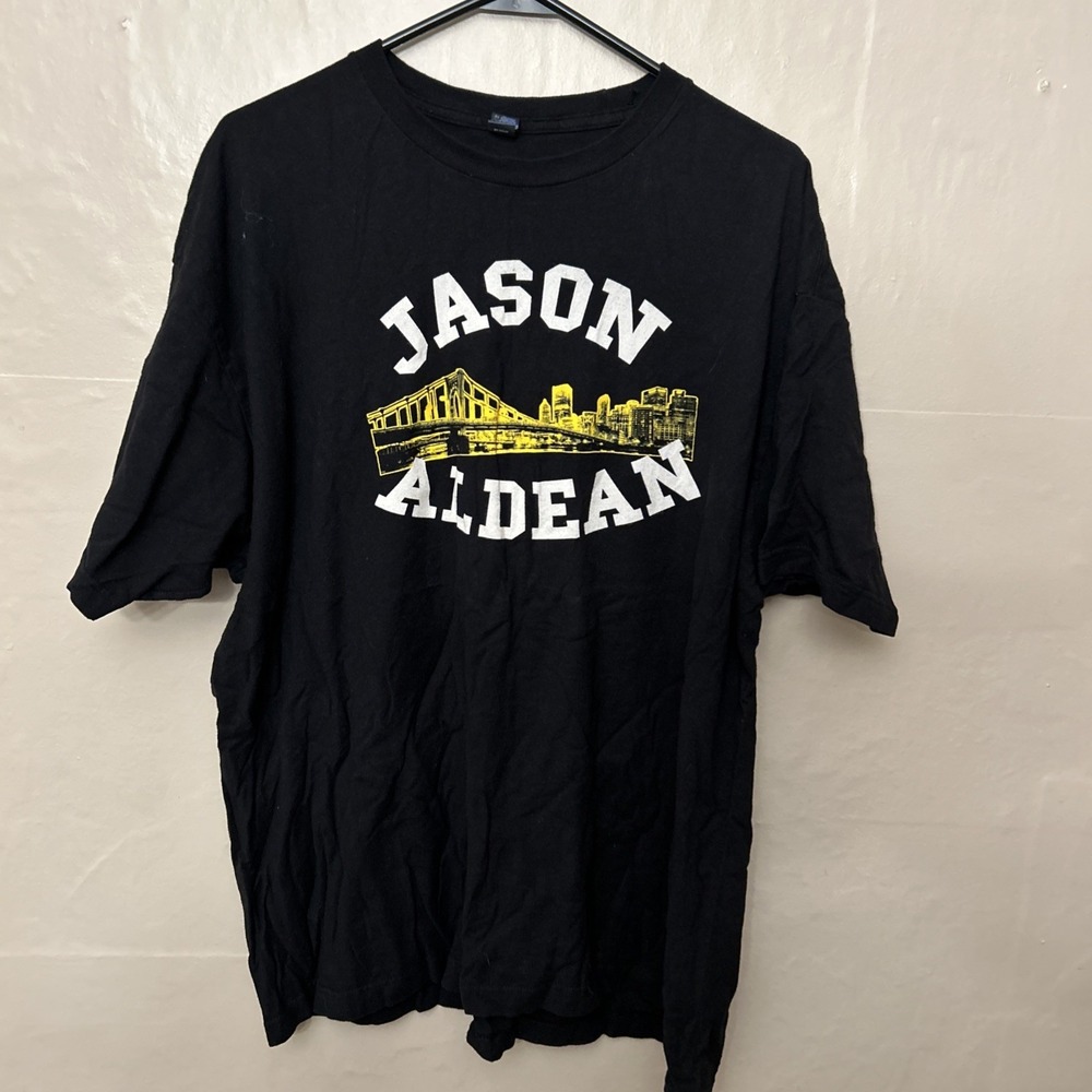 Mens Tultex XXL Black Jason‎ Aldean Concert T Shirt Top 2014 PNC Park